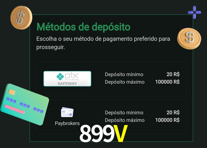 O cassino 899V oferece uma grande variedade de métodos de pagamento